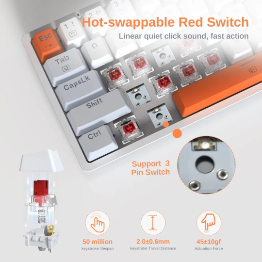 Redragon K642WGO Akali 60% RGB Mechanical Keyboard – Compact & Responsive