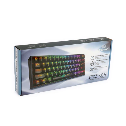 Redragon K617CTB-RGB 60% Wired RGB Gaming Keyboard – Compact & Responsive