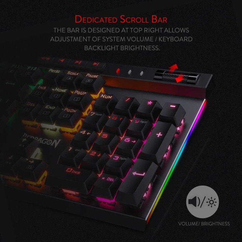 Redragon K580 VATA RGB Mechanical Gaming Keyboard – LED Backlit & Responsive