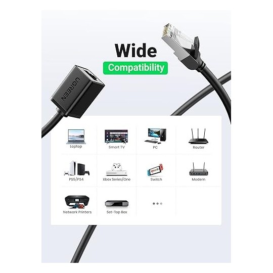 UGREEN Cat6 F/UTP Male To Female Ethernet Extension - NW112 - 11278