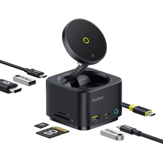 Baseus MagPro Series II 7-in-1 HUB Magnetic Wireless Charging 15W