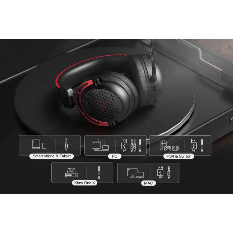 Redragon H386 Diomedes USB Gaming Headset – 7.1 Surround Sound & RGB Lighting (Black)