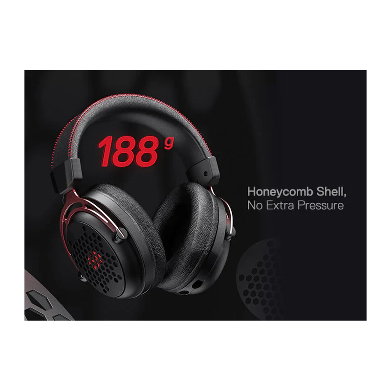Redragon H386 Diomedes USB Gaming Headset – 7.1 Surround Sound & RGB Lighting (Black)