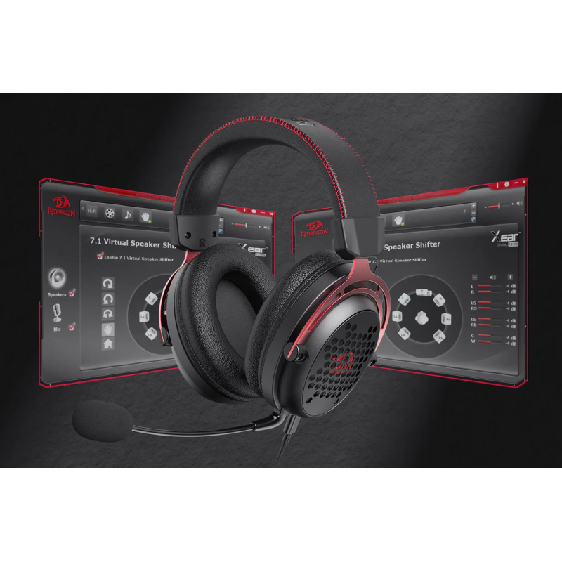 Redragon H386 Diomedes USB Gaming Headset – 7.1 Surround Sound & RGB Lighting (Black)