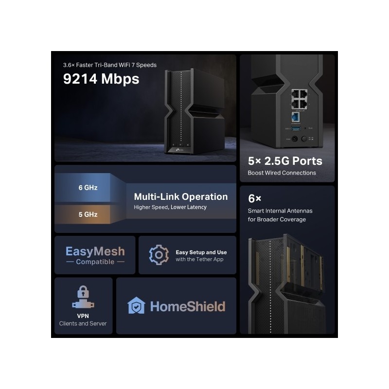 TP-LINK MR47BE BE9300 Tri-Band Wi-Fi 7 Router