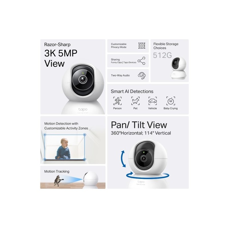 TP-LINK Tapo C230 Pan/Tilt AI Home Security Wi-Fi Camera