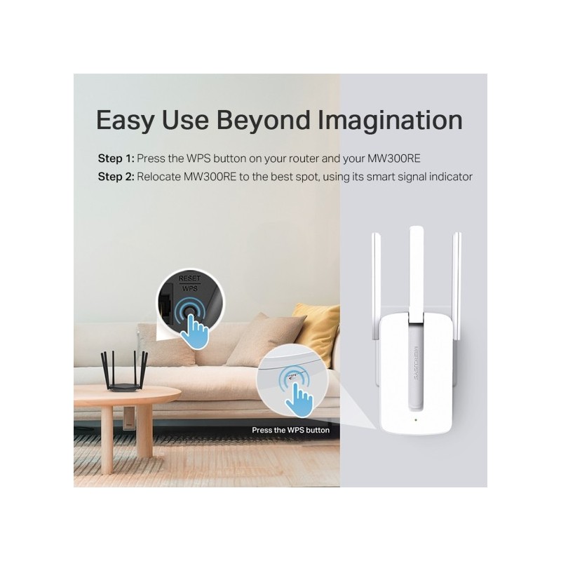 Mercusys MW300RE / 300Mbps Wi-Fi Range Extender