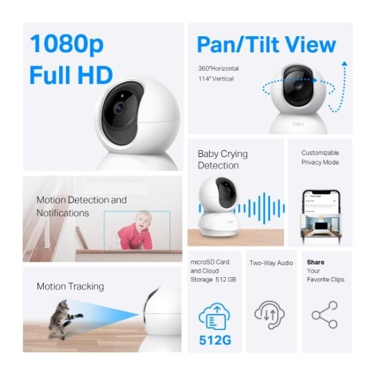 TP-LINK TC70 - Pan - Tilt Home Security Wi-Fi Camera