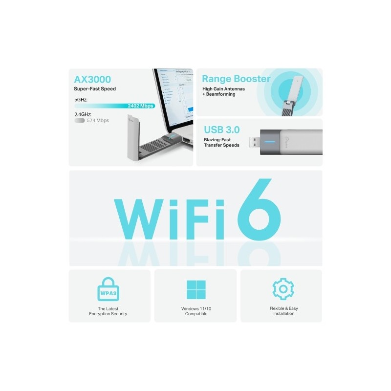 TP-LINK Archer TX50UH - AX3000 High Gain Wireless USB Adapter