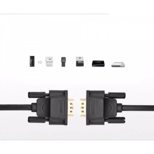 UGREEN DB9 RS232 Adapter Male to Male Cable 1.5m (Black) - DB101 - 20153