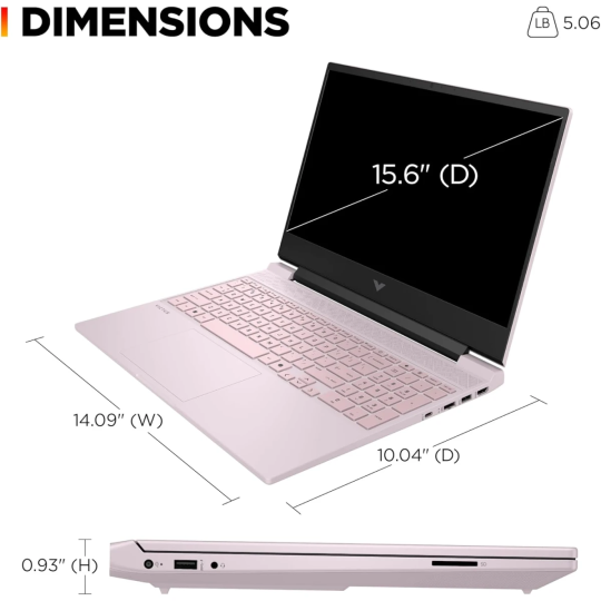 HP Victus 15-fa2003ne (2024) | Intel Core i7-13th Gen, RTX 3050 6GB, 144Hz 15.6″ Gaming Laptop – Powder Pink