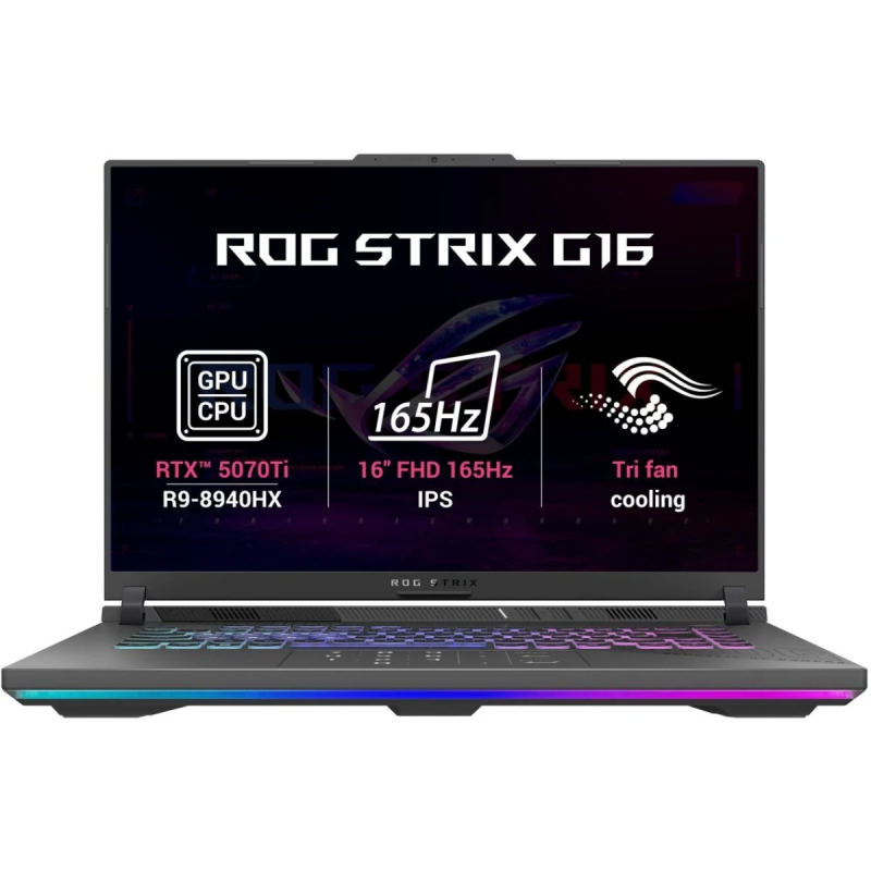 ASUS ROG Strix G16 (2025) Ryzen 9 8940HX RTX 5070 Ti 12GB DDR7 16-Inch 165Hz Gaming Laptop - Eclipse Gray
