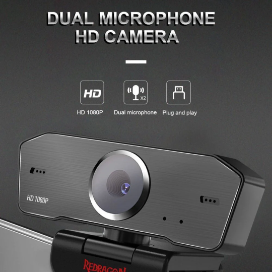 Redragon GW800 Hitman 1080p Webcam – Full HD Video with Dual Microphone