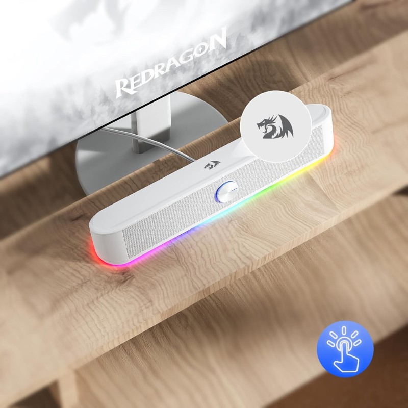 Redragon GS560 Adiemus Gaming Speaker – RGB Stereo Soundbar for PC & Laptop