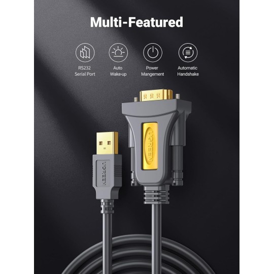 UGREEN 20201 USB to DB9 RS-232 male Adapter Cable - CR104 - 20210