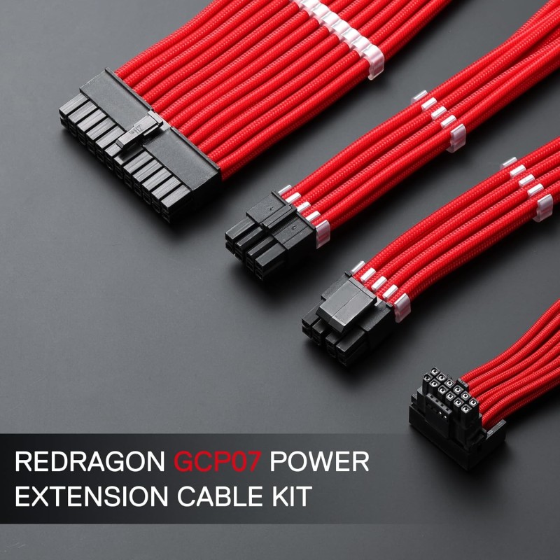 Redragon GCP07 Motherboard Cable Set – 4-Piece High-Quality PC Cables