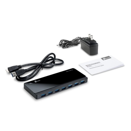 TP-LINK UH700 USB 3.0 7-Port Hub – High-Speed Data Transfer, Compact Design, Powered USB Splitter for PC & Laptop