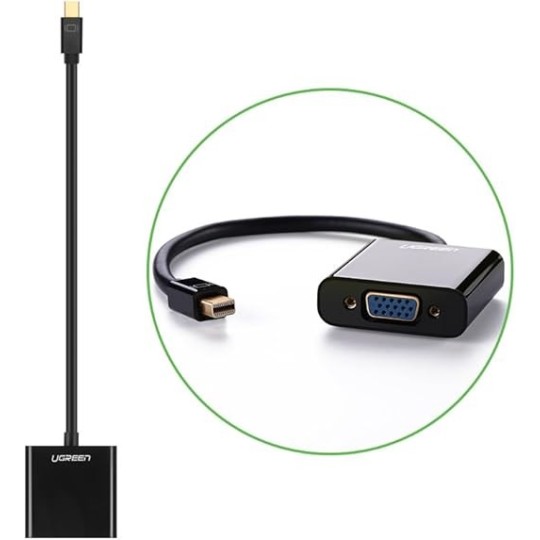 UGREEN Mini DP to VGA Converter (Black) - MD113 - 10459