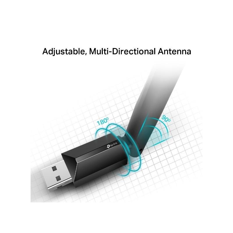 TP-Link Archer T2U Plus AC600 High Gain Dual Band USB WiFi Adapter | Fast 5GHz & 2.4GHz Wireless Network Dongle