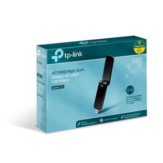 TP-Link Archer T4U AC1300 High Gain Dual Band MU-MIMO USB WiFi Adapter | Fast 5GHz & 2.4GHz Wireless Network Dongle
