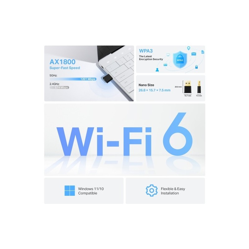 TP-LINK Archer TX20U Nano / AX1800 Nano Wi-Fi 6 Wireless USB Adapter