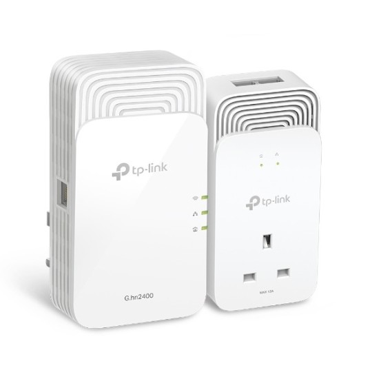 TP-Link PGW2440 G.hn2400 Powerline AX1800 WiFi 6 Kit – High-Speed Gigabit Dual-Band Whole Home Mesh Network Adapter