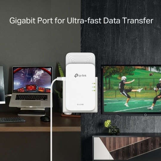 TP-Link PGW2440 G.hn2400 Powerline AX1800 WiFi 6 Kit – High-Speed Gigabit Dual-Band Whole Home Mesh Network Adapter