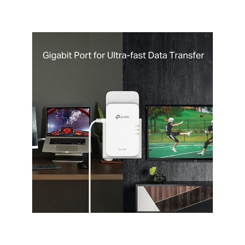 TP-Link PGW2440 G.hn2400 Powerline AX1800 WiFi 6 Kit – High-Speed Gigabit Dual-Band Whole Home Mesh Network Adapter