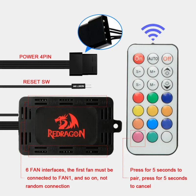 Redragon GC-F009 PC Cooling Fan – Efficient Airflow & Silent Cooling for Gaming PCs