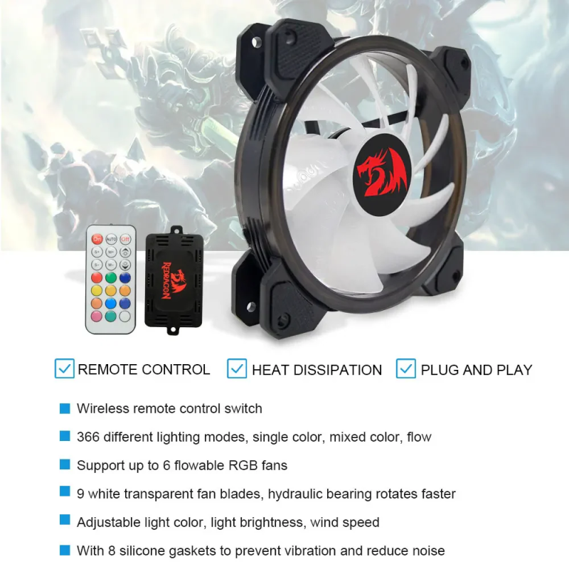 Redragon GC-F009 PC Cooling Fan – Efficient Airflow & Silent Cooling for Gaming PCs