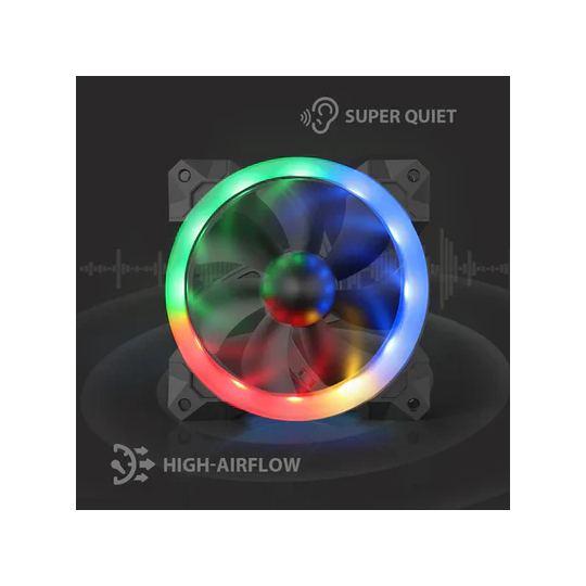 Redragon GC-F008 120mm RGB PC Cooling Fan – Quiet High Airflow Case Fan