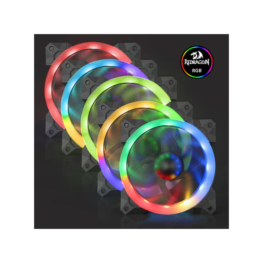 Redragon GC-F008 120mm RGB PC Cooling Fan – Quiet High Airflow Case Fan