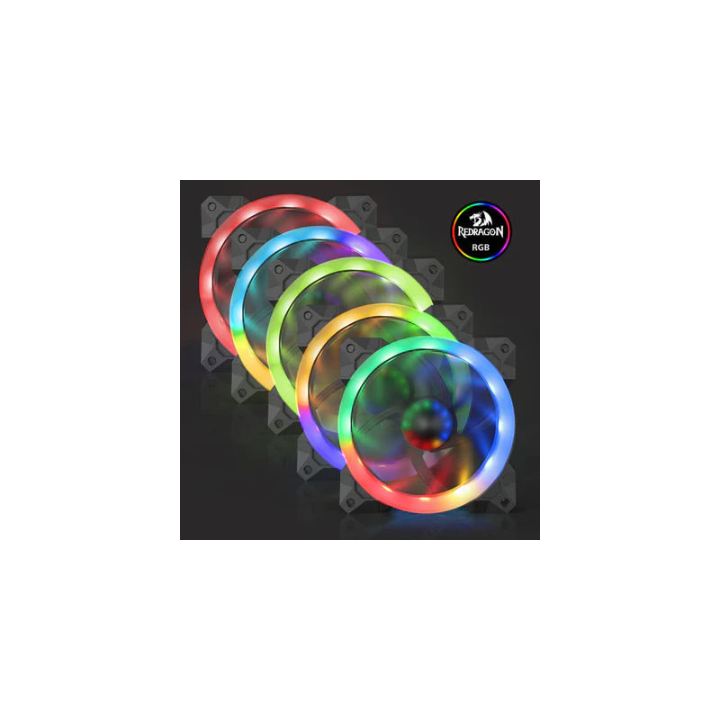 Redragon GC-F008 120mm RGB PC Cooling Fan – Quiet High Airflow Case Fan