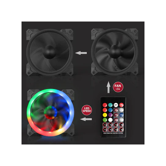 Redragon GC-F008 120mm RGB PC Cooling Fan – Quiet High Airflow Case Fan