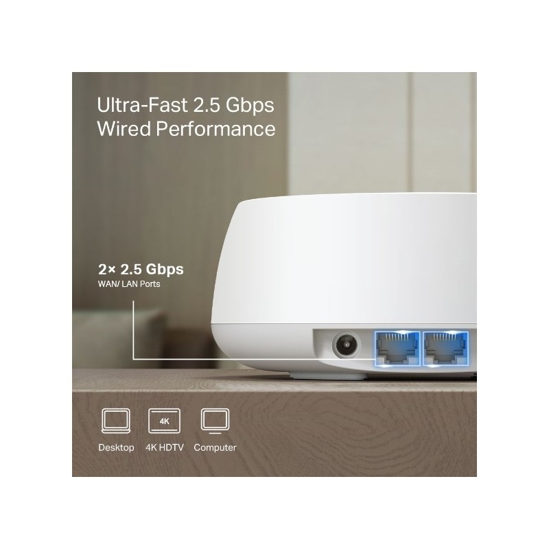 TP-Link Deco BE25 BE3600 WiFi 7 Mesh System (1-Pack / 3-Pack) | Tri-Band Gigabit Whole Home Router for High-Speed Coverage