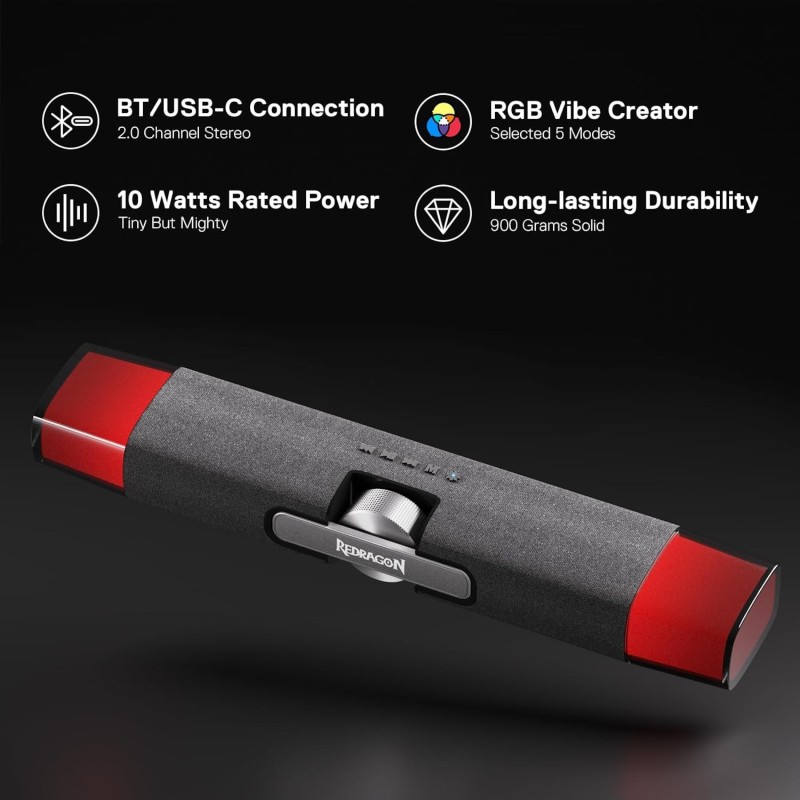 Redragon Dora GS512 Wireless RGB Desktop Speakers – Immersive Sound & Stylish Design