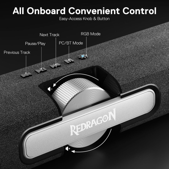 Redragon Dora GS512 Wireless RGB Desktop Speakers – Immersive Sound & Stylish Design