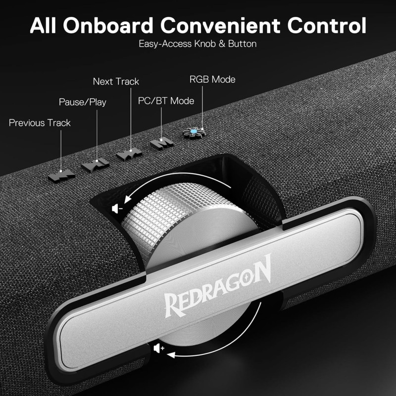 Redragon Dora GS512 Wireless RGB Desktop Speakers – Immersive Sound & Stylish Design