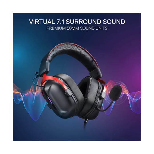 Redragon Cybill H312 Gaming Headset – Black, Comfortable & Immersive Sound