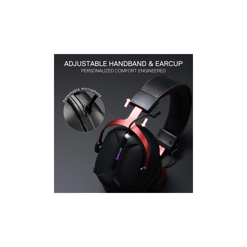 Redragon Cybill H312 Gaming Headset – Black, Comfortable & Immersive Sound