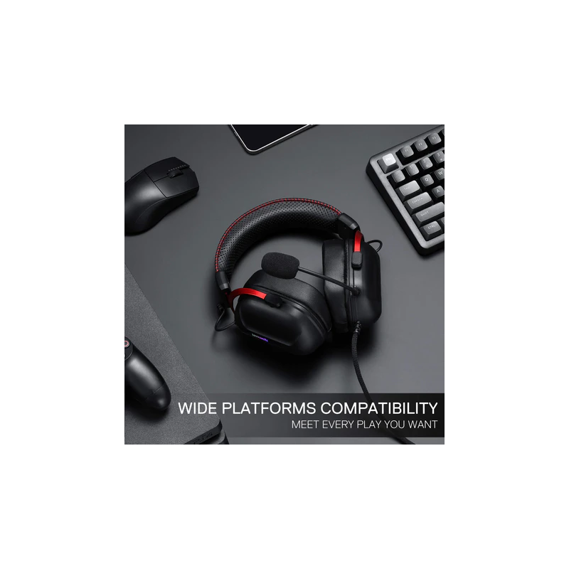 Redragon Cybill H312 Gaming Headset – Black, Comfortable & Immersive Sound