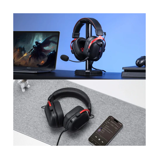 Redragon Cybill H312 Gaming Headset – Black, Comfortable & Immersive Sound