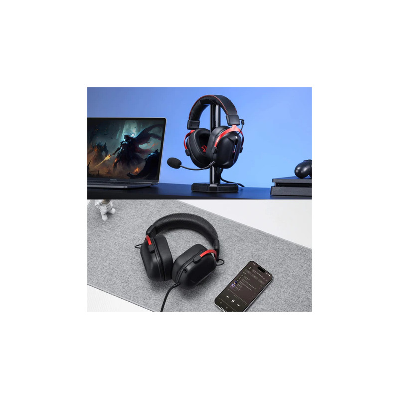 Redragon Cybill H312 Gaming Headset – Black, Comfortable & Immersive Sound