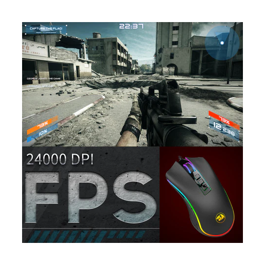 Redragon Cobra M711-FPS Gaming Mouse – 32000 DPI, LK Optical Switch & Flawless Sensor