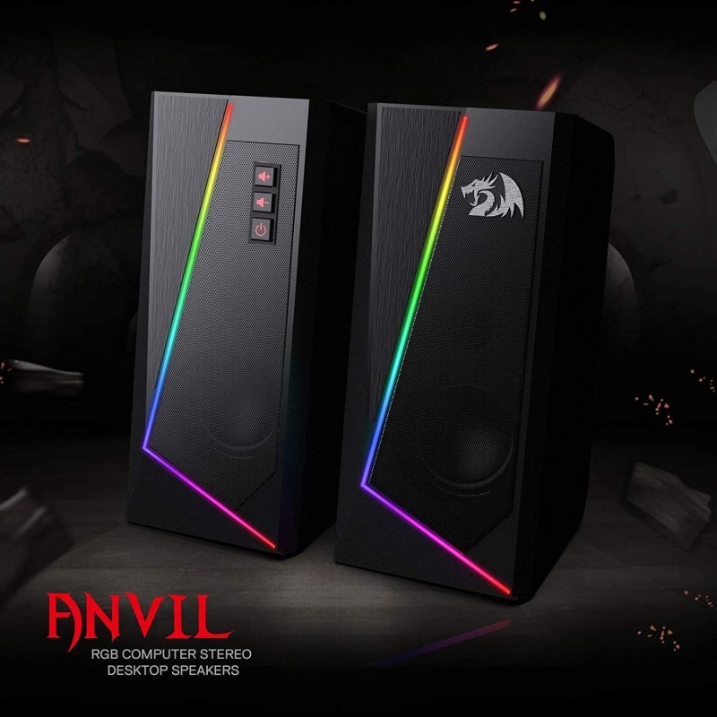 Redragon Anvil GS520 RGB Desktop Speakers – Immersive Sound & Stylish RGB Lighting