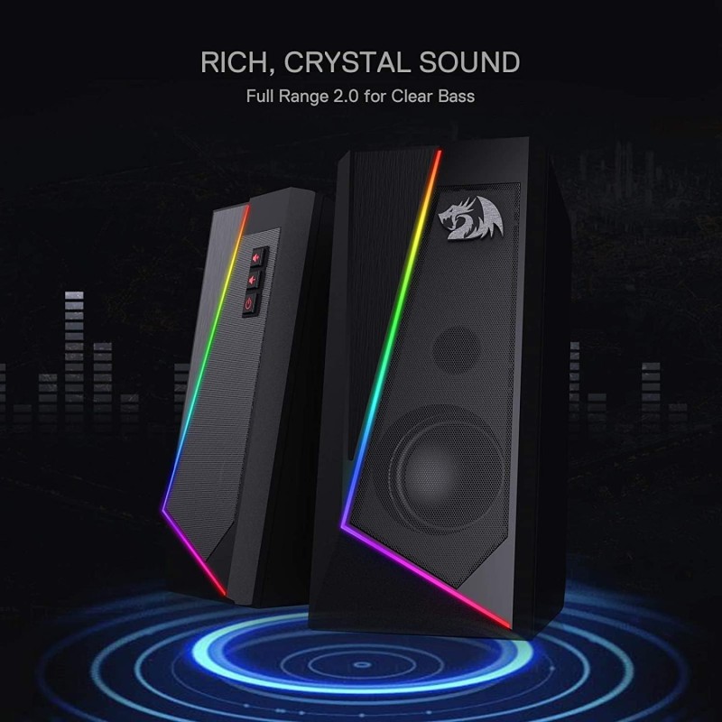 Redragon Anvil GS520 RGB Desktop Speakers – Immersive Sound & Stylish RGB Lighting