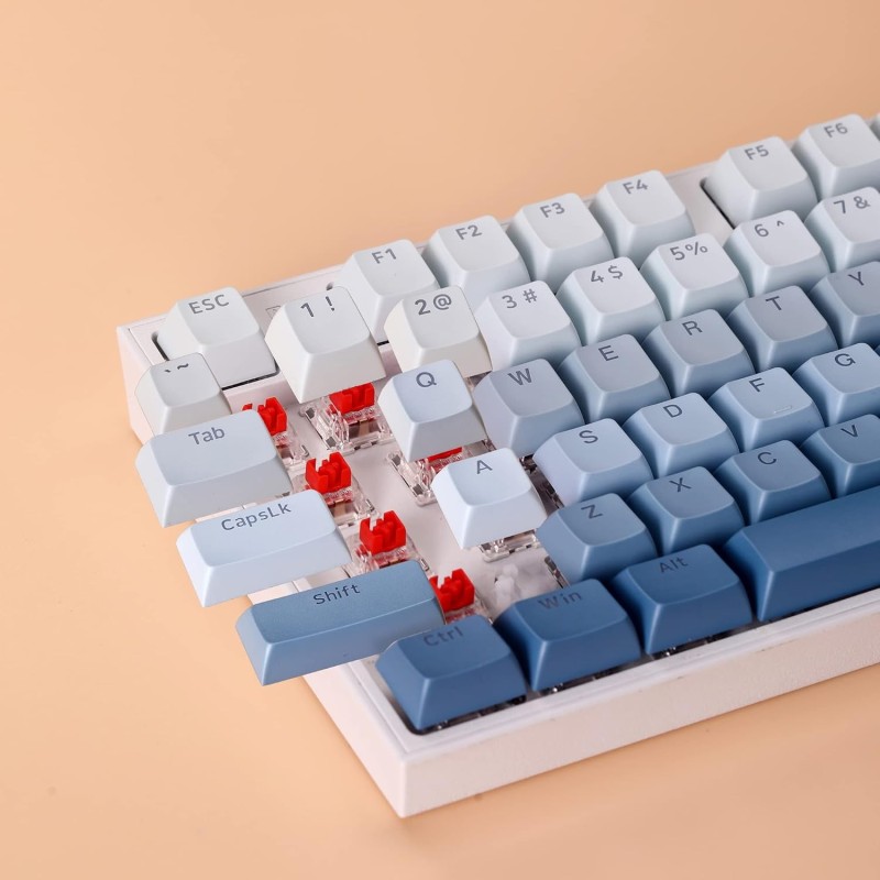 Redragon A134 Gradient Ombre Blue Keycaps – 104-Key Mechanical Keyboard Upgrade