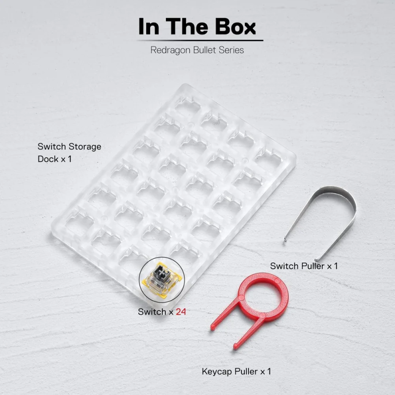 Redragon A113 Bullet-S – 24 Soft Linear Mechanical Switches for Keyboards
