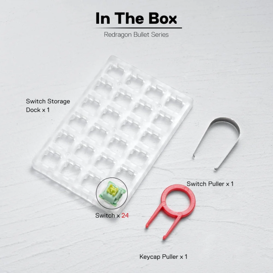 Redragon A113 Bullet-QT – Soft Tactile Mechanical Switches for Keyboards