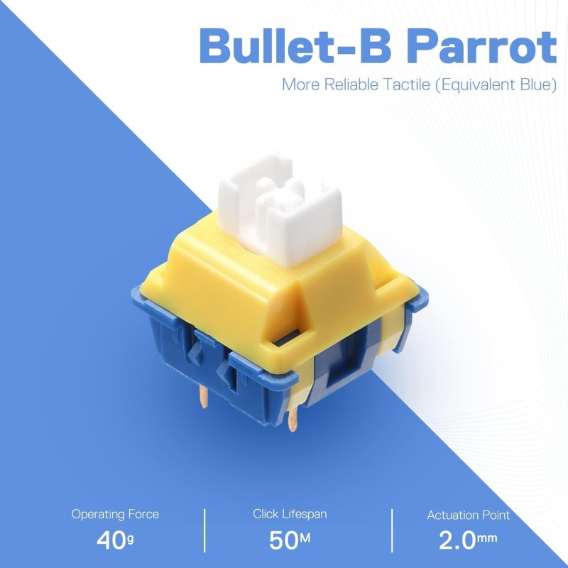 Redragon A113 Bullet-B Tactile Mechanical Switch – 3-Pin Plate Mounted Blue